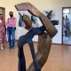 Ausstellung "Nivard 1" . Malerei Skulpturen Installationen . Bronzeskulptur Beate Debus . Maria Bildhausen 2020