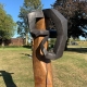 Ausstellung "Nivard 1" . Malerei Skulpturen Installationen . Bronzeskulptur "Innehalten" Beate Debus . Maria Bildhausen 2020