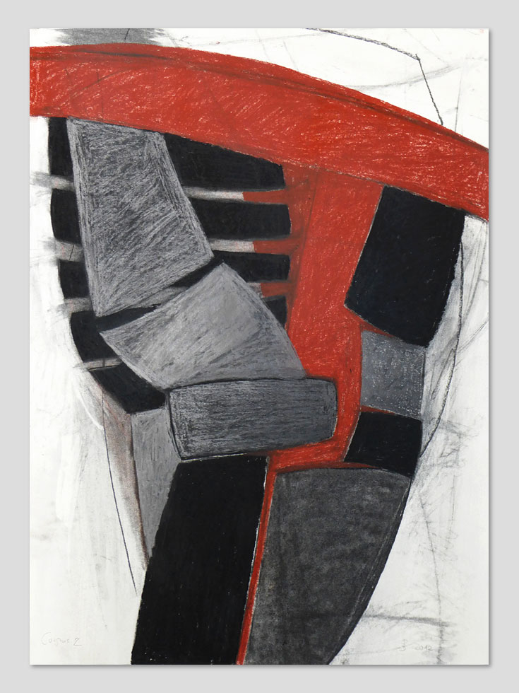 Corpus 1 . Kreide Rötel Zeichnung . Beate Debus . 2012