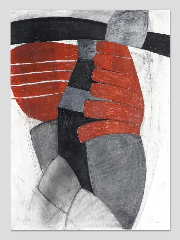 Corpus 2 . Kreide Rötel Zeichnung . Beate Debus . 2012