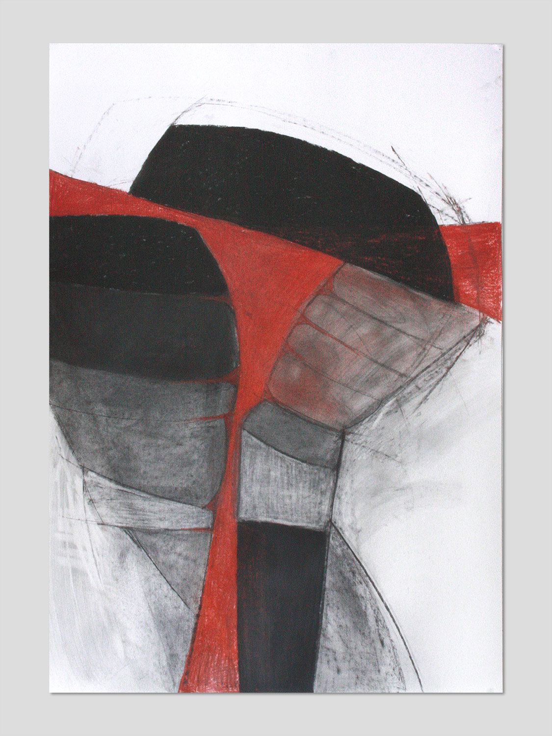 Corpus, sich dehnend . Kreide Rötel Zeichnung . Beate Debus . 2012