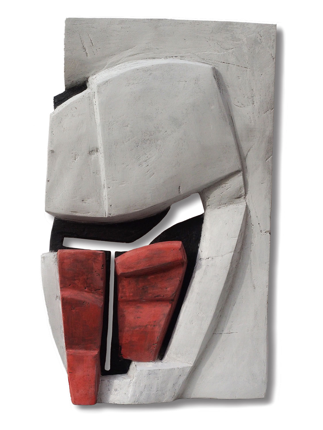 Doppelmaske . Holzrelief . Beate Debus . 2014