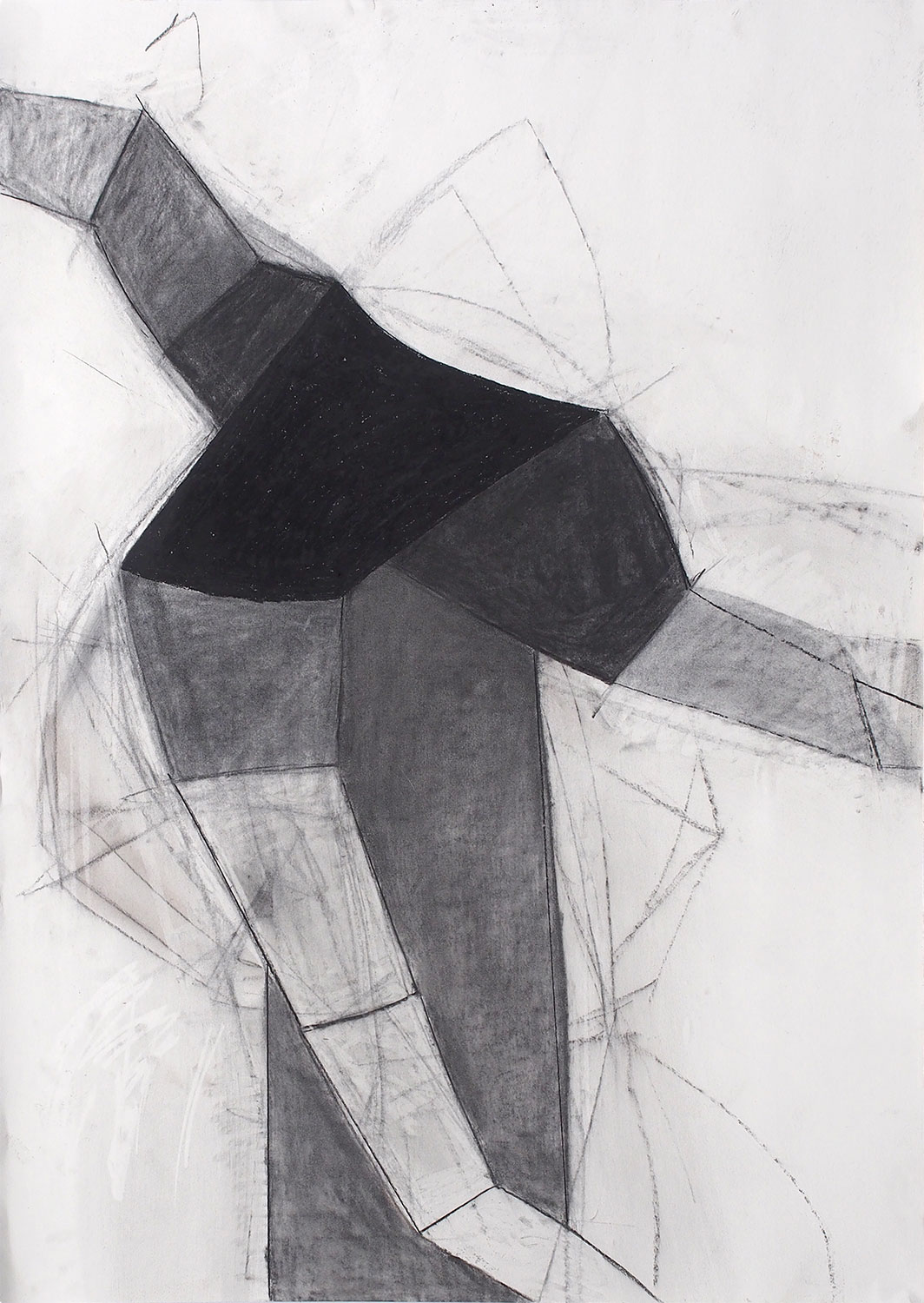 Flügelkreuz . Kreide Kohle Grafit . Beate Debus . 2016