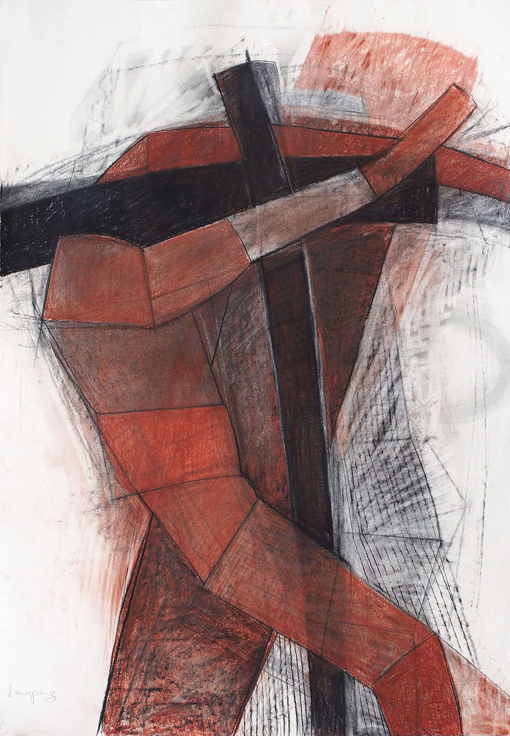 Kreuzgang . Kreide Rötel Grafit . Beate Debus . 2015