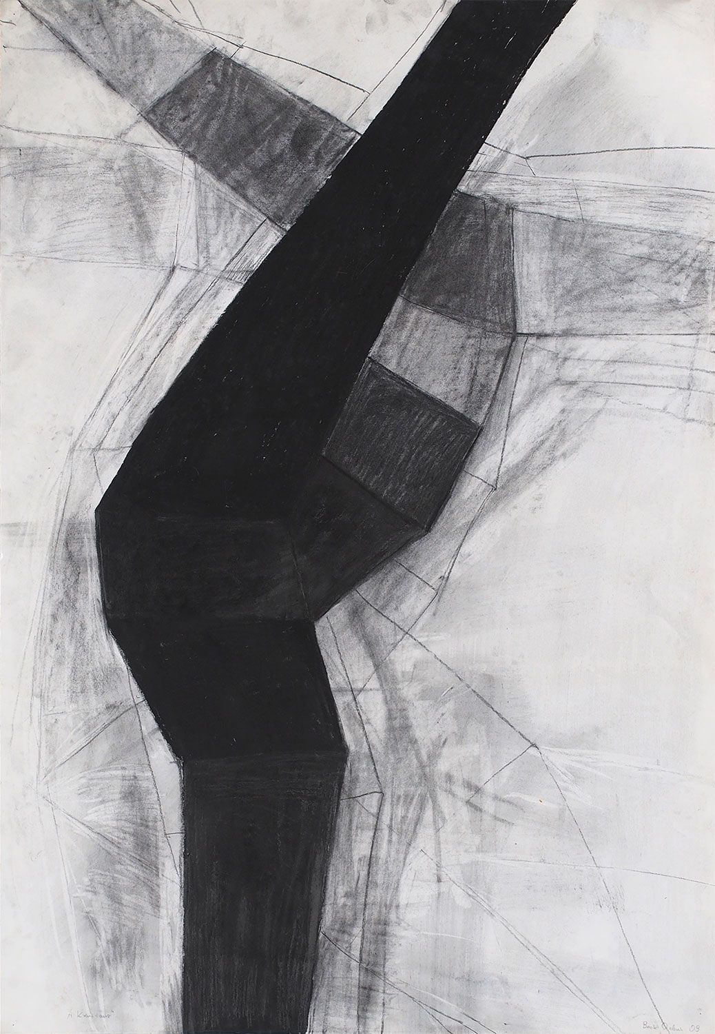 Kreuztanz . Kreide Kohle Grafit . Beate Debus . 2016