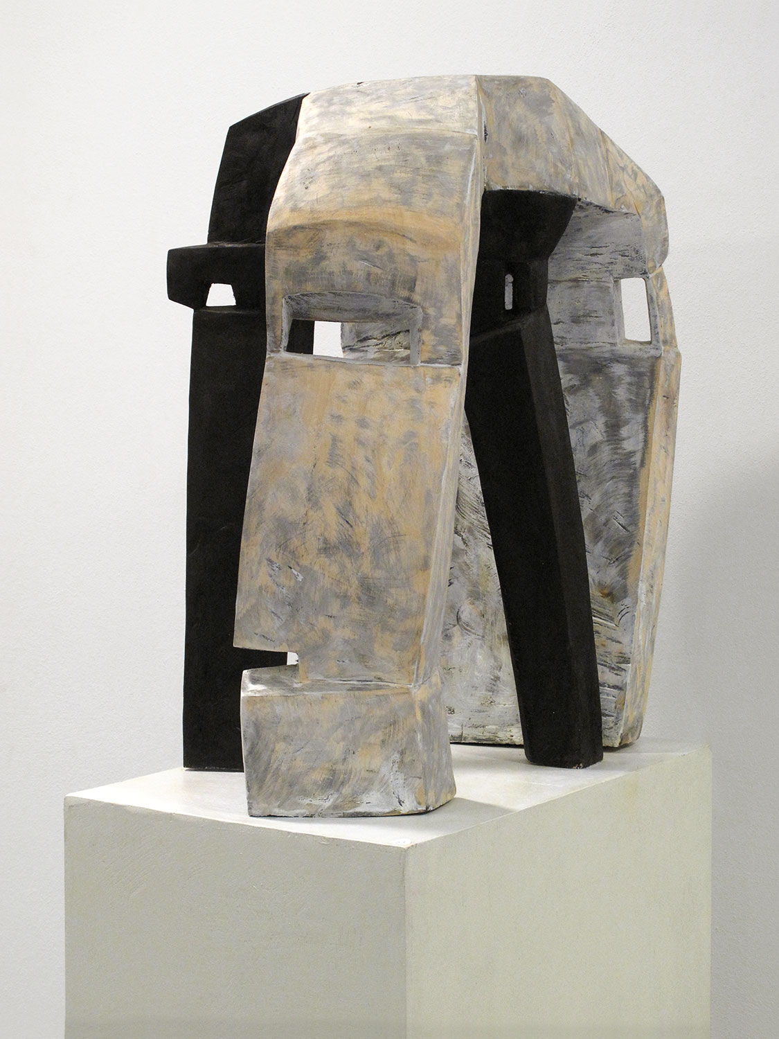 Kulissenkopf . Holzskulptur . Beate Debus . 2009