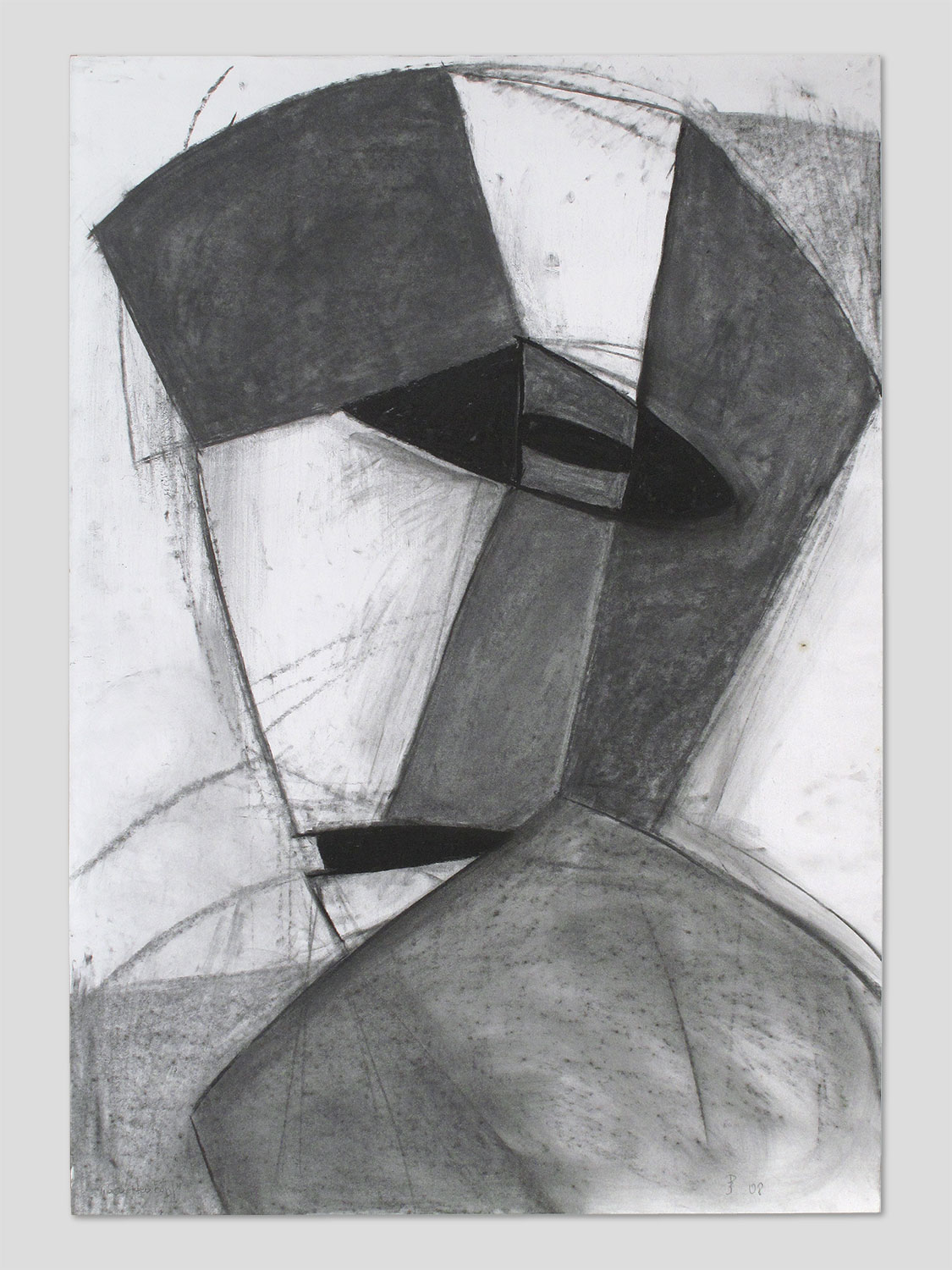 Maskenkopf . Kreidezeichnung . Beate Debus . 2009