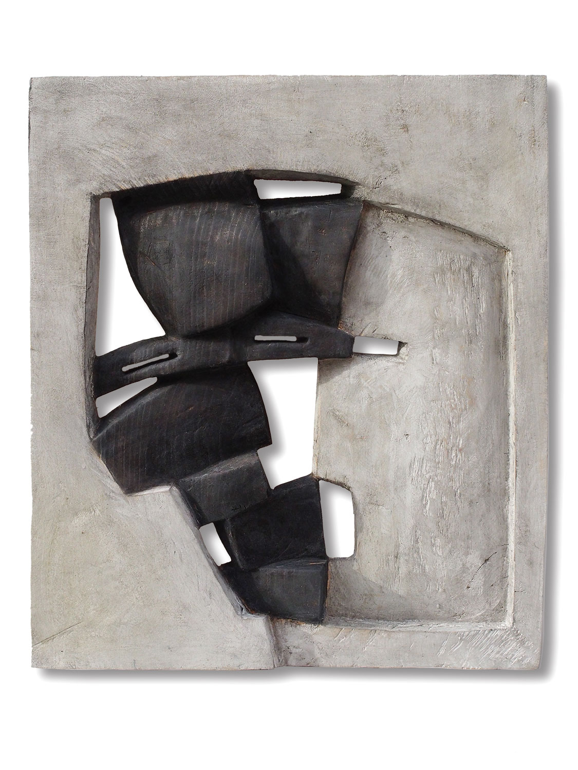 Maskenschrei . Holzrelief . Beate Debus . 2014