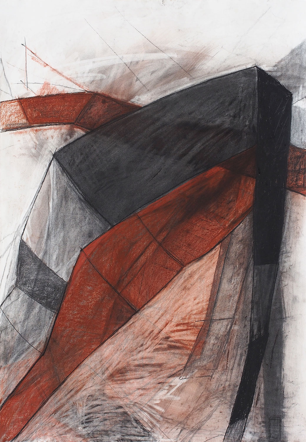 Schattenhalten . Kreide Rötel Grafit . Beate Debus . 2015