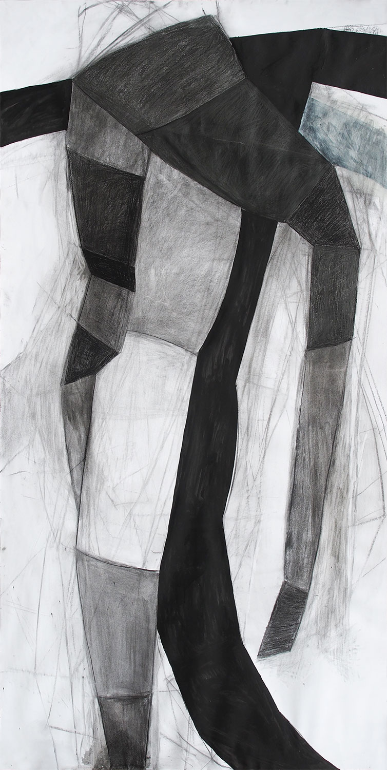 Schwerer Gang . Kreide Kohle Grafit . Beate Debus . 2016
