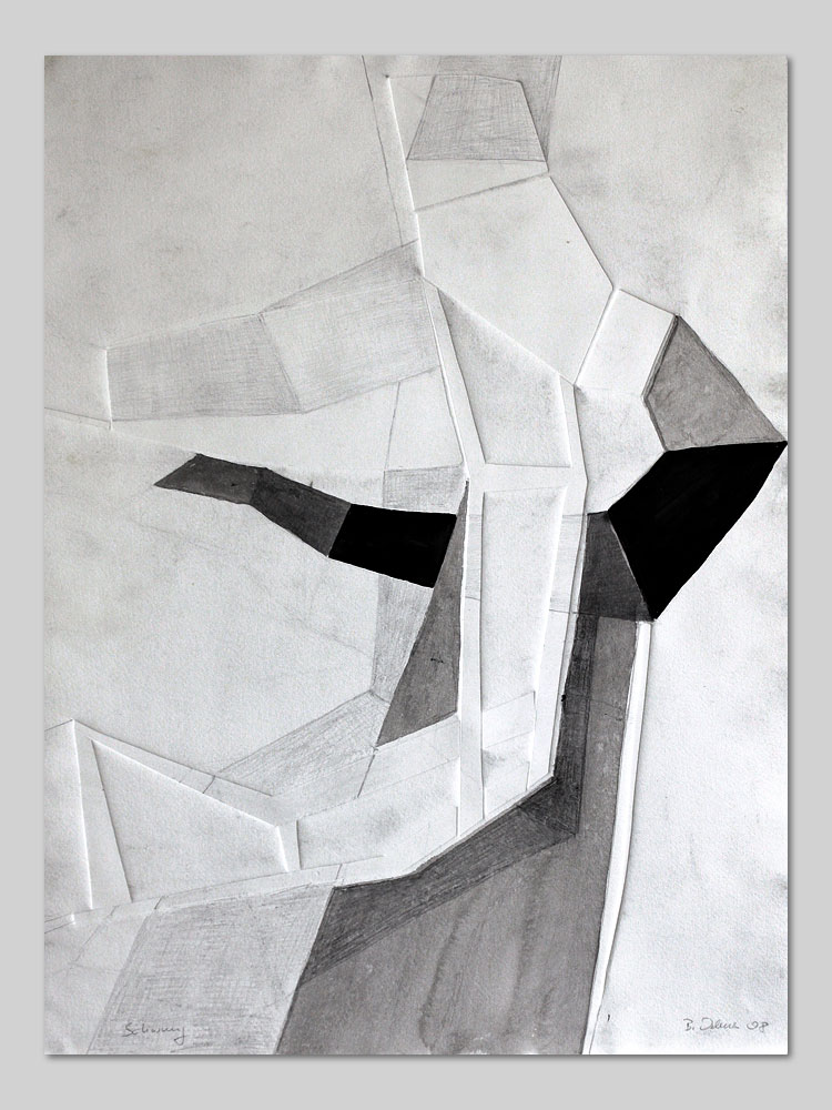 Tanz 1 (Schwung) . Tusche, Prägung . Beate Debus . 2008