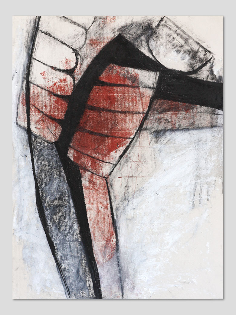 Strecken . Kreide Rötel Zeichnung . Beate Debus . 2013