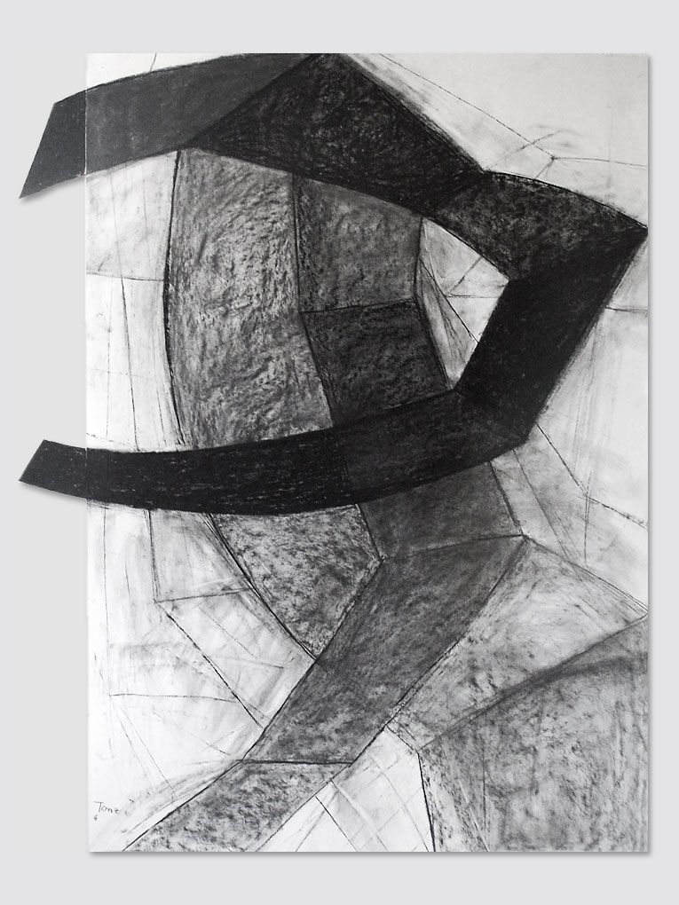 Tanz . Kreide/Graphitzeichnung, Papiercollage . Beate Debus . 2010