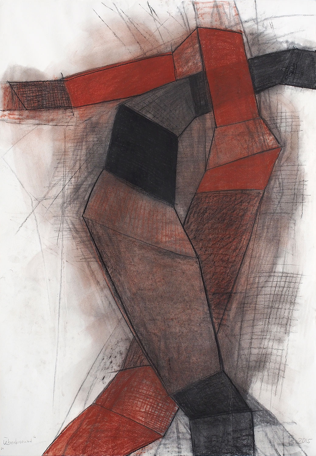 Überkreuzt . Kreide Rötel Grafit . Beate Debus . 2015