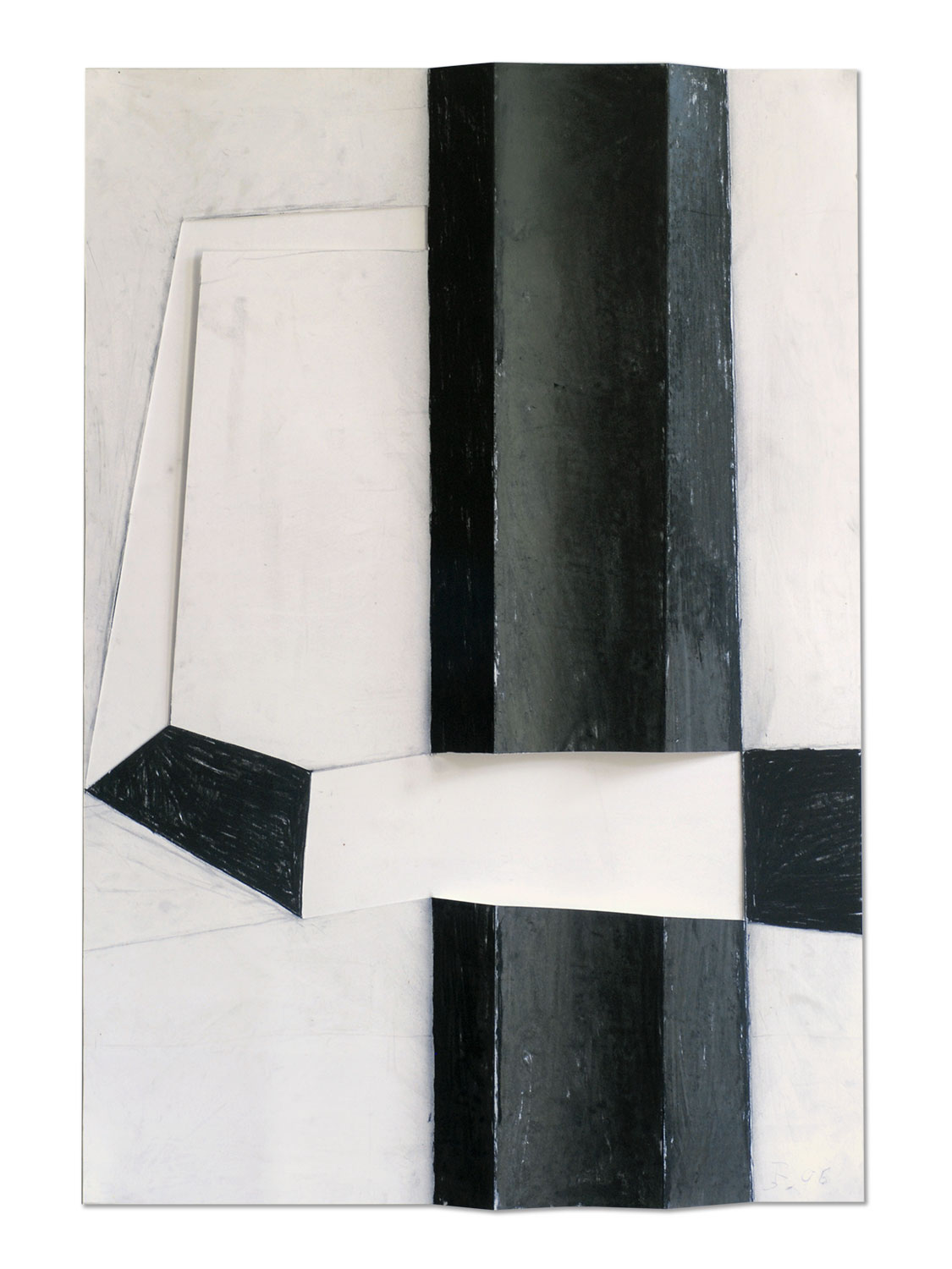 Umwickeln . Zeichnung, Papierfaltung . Beate Debus . 2007